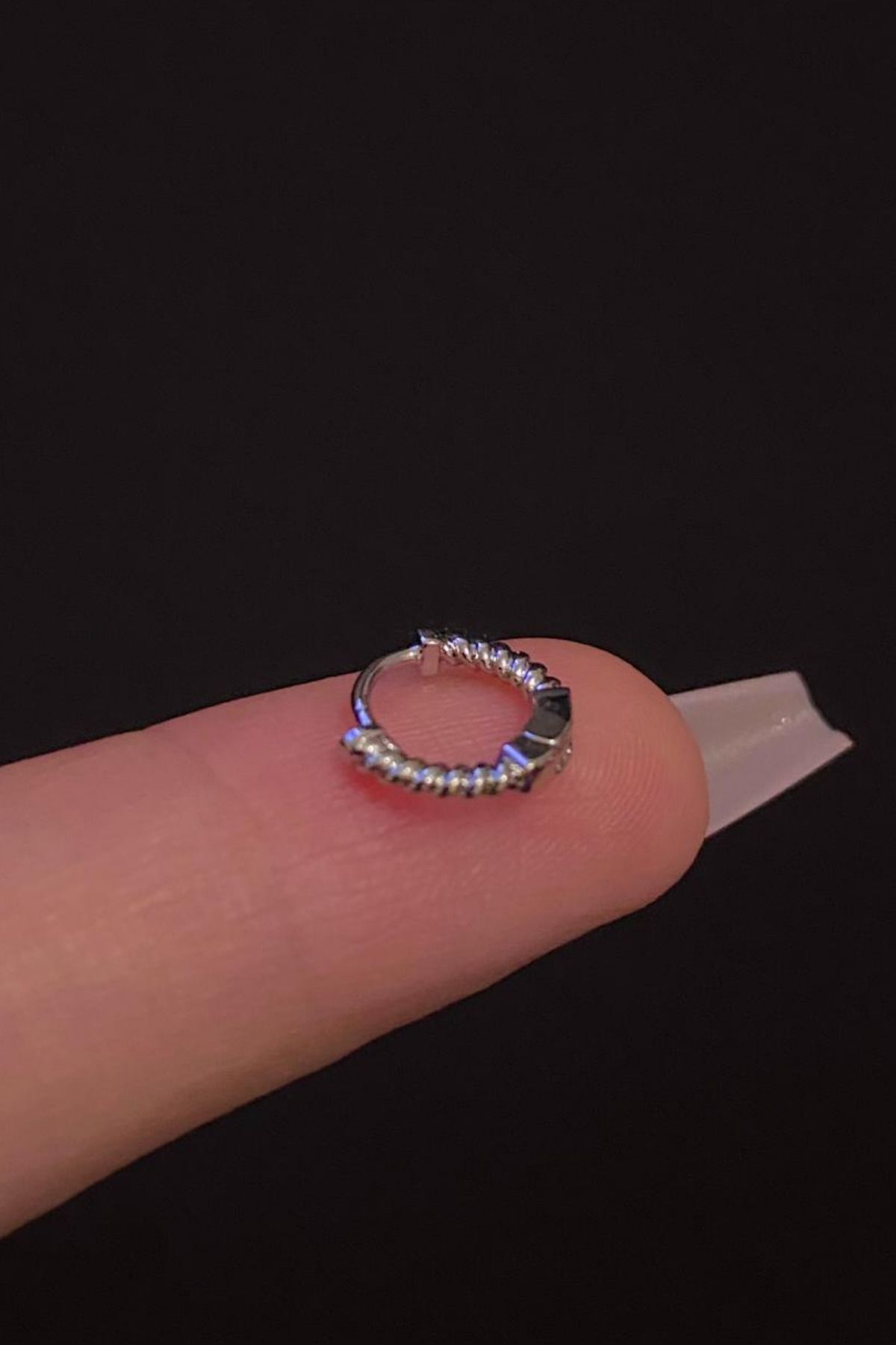 Kadın Boru Figürlü Tragus Helix Kıkırdak Halka Çelik Piercing