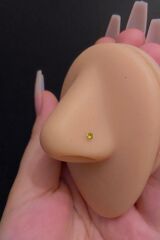 Spiral Kıvrımlı Renkli Zirkon Taşlı Çelik Hızma/6mm Bar/0.8mm Kalınlık/2.5mm Taşlı/Burun Piercing