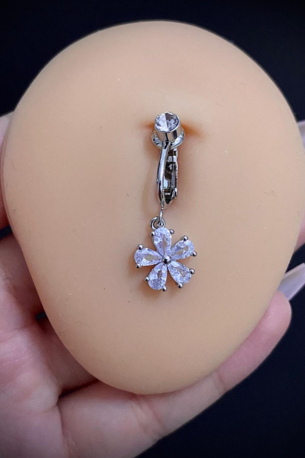 Kadın Delik Gerektirmeyen Sıkıştırmalı Göbek Piercing