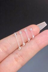 Kadın Şeffaf Antialerjik Bioplast Tragus Helix Kıkırdak İki Ucu Top Piercing 1 Adet