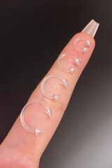 Kadın Şeffaf Antialerjik Bioplast Spike Septum Tragus Helix Kıkırdak Piercing 1 Adet