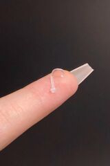 Kadın Şeffaf Antialerjik Bioplast Spiral Düz Hızma Piercing 1 Adet