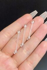 Kadın Şeffaf Antialerjik Bioplast Dil Piercing 1 Adet