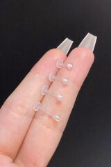 Unisex Şeffaf Labret, Tragus, Helix, Kıkırdak Bioplast Piercing
