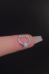 Kadın Zirkon Taşlı Tragus Helix Kıkırdak Çelik Halka Piercing