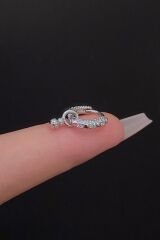 Kadın Mineli Zirkon Taşlı Tragus Helix Kıkırdak Sallantılı Çelik Halka Piercing