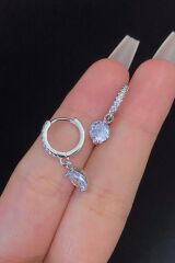 Kadın Büyük Sallantılı Zirkon Taşlı Tragus Helix Kıkırdak Çelik Halka Piercing