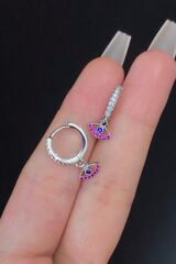 Kadın Göz Figür Zirkon Taşlı Tragus Helix Kıkırdak Sallantılı Çelik Halka Piercing
