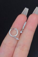 Kadın Mini Sallantılı Zirkon Taşlı Tragus Helix Kıkırdak Çelik Halka Piercing