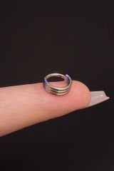 Kadın Kilitli 3 Sıra Görünümlü Tragus Helix Daith Rook Septum Halka Çelik Piercing