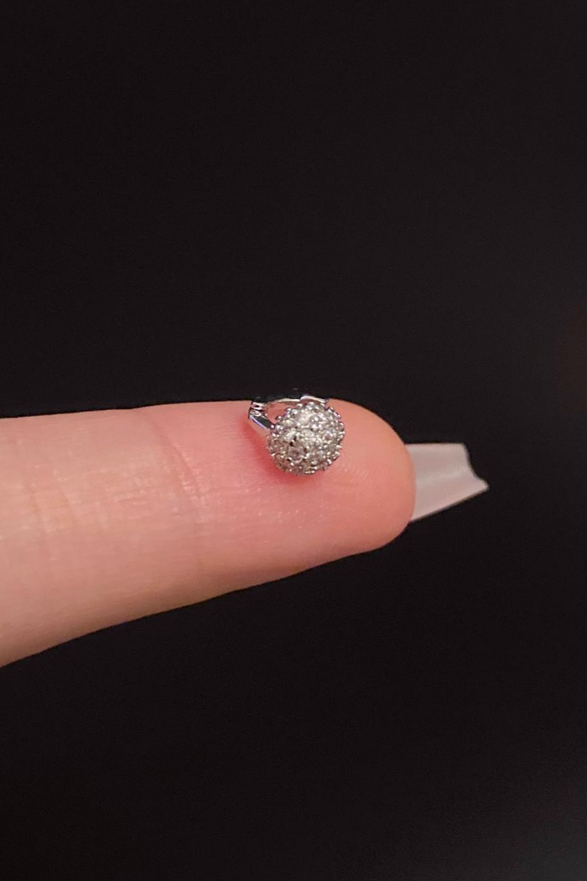 Kadın Zirkon Taşlı Tragus Helix Kıkırdak Halka Çelik Piercing