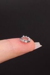 Kadın Daire Zirkon Taşlı Tragus Helix Kıkırdak Halka Çelik Piercing