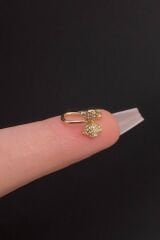 Kadın Gold Taşlı Sıkıştırma Delik Gerektirmeyen Hızma ve Kıkırdak Küpe
