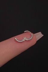 Kadın Boru Figürlü Tragus Helix Kıkırdak Halka Çelik Piercing