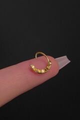 Kadın Zirkon Taşlı Daith, Septum ve Kıkırdak Halka Çelik Piercing