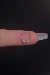 Kadın Damla Figürlü Zirkon Taşlı Lobe, Daith, Rook, Septum Halka Çelik Piercing