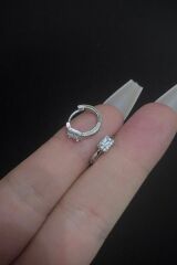 Kadın Baget Zirkon Taşlı Tragus Helix Kıkırdak Çelik Halka Piercing