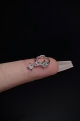 Kadın Kuzey Yıldızı Sallantılı Zirkon Taşlı Tragus Helix Kıkırdak Halka Çelik Piercing
