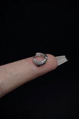 Kadın Zikzaklı Model Zirkon Taşlı Tragus Helix Kıkırdak Halka Çelik Piercing