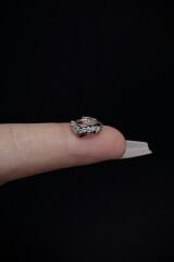 Kadın Zikzaklı Model Zirkon Taşlı Tragus Helix Kıkırdak Halka Çelik Piercing