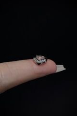 Kadın Zikzaklı Model Zirkon Taşlı Tragus Helix Kıkırdak Halka Çelik Piercing