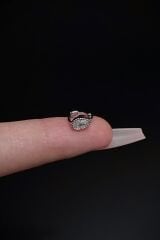 Kadın Mini Damla Zirkon Taşlı Tragus Helix Kıkırdak Halka Çelik Piercing