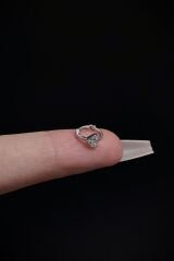Kadın Mini Kalp Zirkon Taşlı Tragus Helix Kıkırdak Halka Çelik Piercing