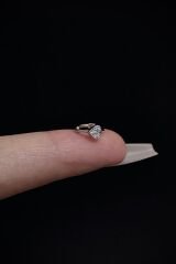 Kadın Mini Kalp Zirkon Taşlı Tragus Helix Kıkırdak Halka Çelik Piercing