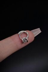 Kadın Zirkon Tek Taşlı Tragus Helix Kıkırdak Halka Çelik Piercing