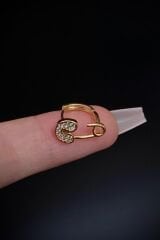 Kadın Çengelli İğne Figürlü Tragus Helix Halka Çelik Piercing