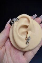 Kadın Zincir Görünümlü Sallantılı Tragus Helix Kıkırdak Helix Çelik Piercing
