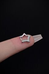 Kadın Yıldız Figürlü Zirkon Taşlı Tragus Helix Kıkırdak Çelik Piercing