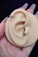 Kadın Zirkon Taşlı Sallantılı Tragus Helix Kıkırdak Çelik Piercing