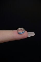 Kadın Turkuaz Taşlı Tragus Helix Kıkırdak Halka Çelik Piercing