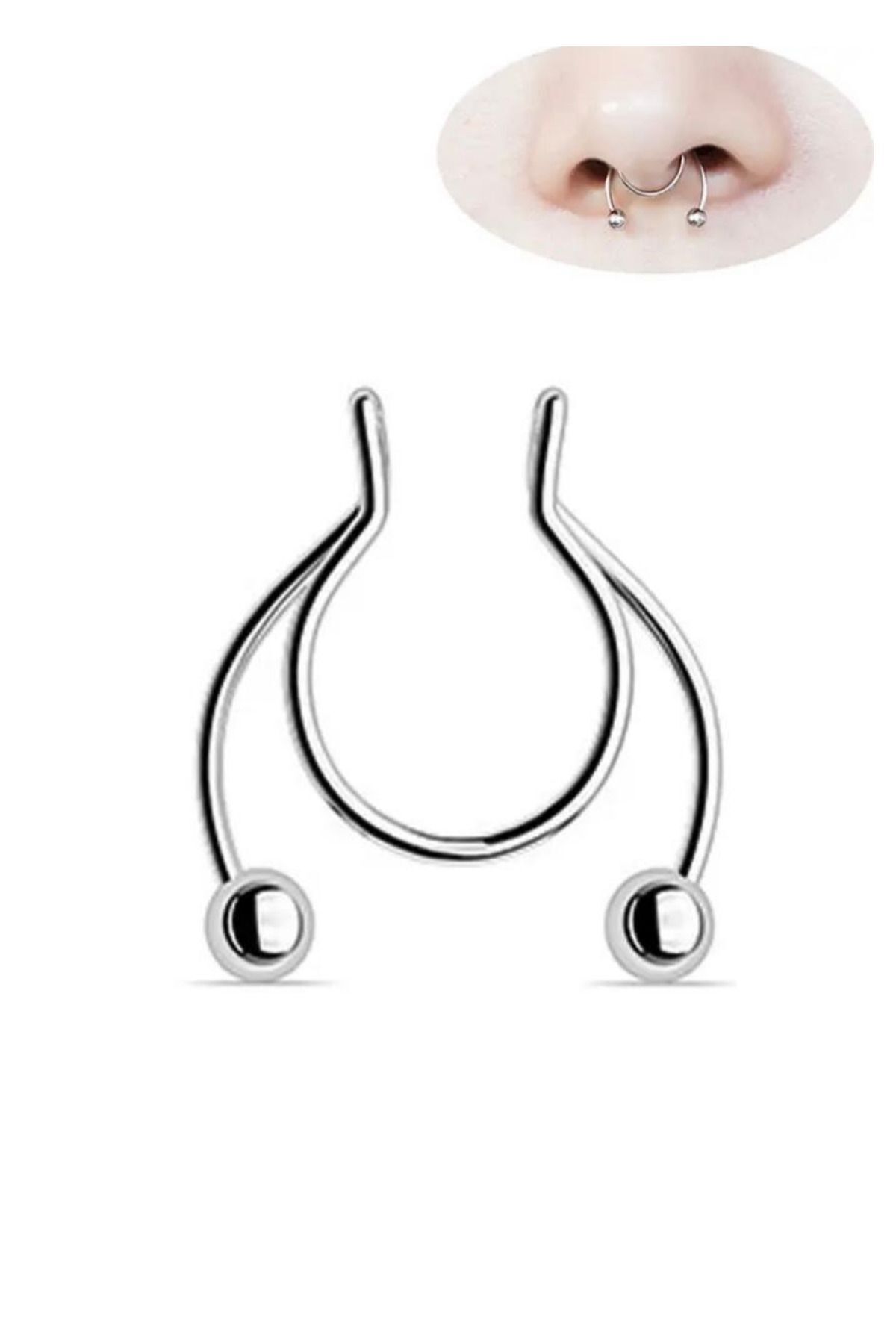 Unisex Sıkıştırma Deliksiz Septum Çelik Piercing