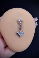 Kadın Tombul Kalp Figürlü Fake Sıkıştırma Deliksiz Belly Göbek Piercing