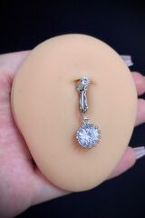 Kadın Zirkon Taşlı Deliksiz Belly Göbek Piercing