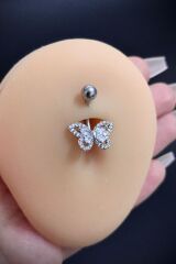 Kadın Cerrahi Çelik Kelebek Figürlü Belly Göbek Piercing