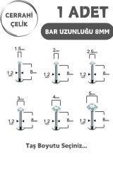 Cerrahi Çelik 8mm Zirkon Taş Tragus Helix Kulak Kıkırdak Flat Conch Dudak Burun Snake Bites Piercing