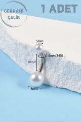 Kadın Gümüş Cerrahi Çelik İnci Taşlı Belly Göbek Piercing