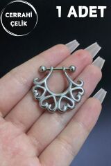 Kadın Gümüş Kalp Figürlü Meme Ucu Nipple Piercing