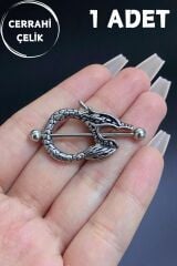 Kadın Gümüş Dragon Figürlü Meme Ucu Nipple Piercing