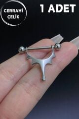 Kadın Gümüş Tasarım Model Meme Ucu Nipple Piercing