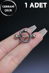 Kadın Gümüş Yılan Figürlü Meme Ucu Nipple Piercing