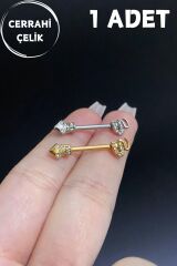 Kadın Zirkon Taşlı Yılan Figür Meme Ucu Nipple Piercing