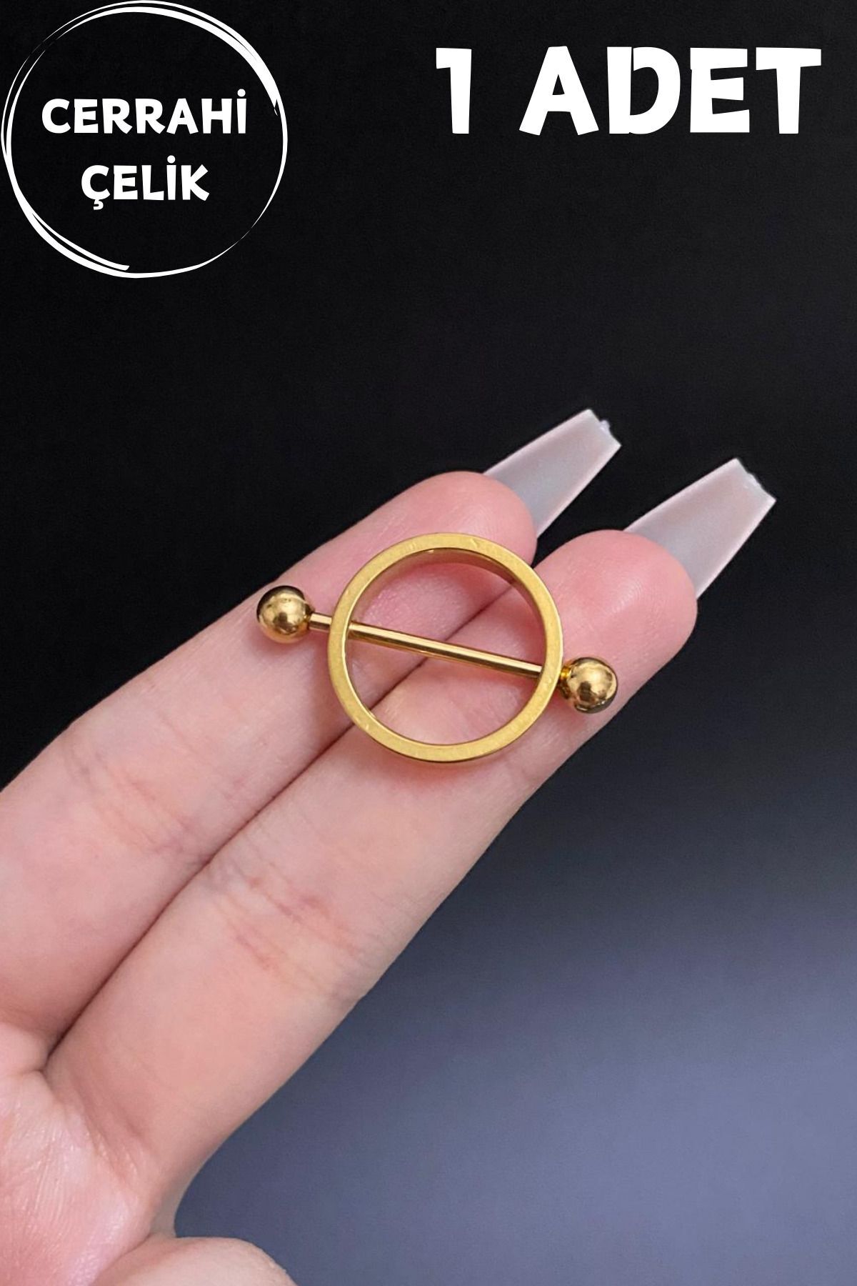 Kadın Cerrahi Çelik Daire Meme Ucu Nipple Piercing