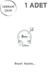 Unisex Cerrahi Çelik Zirkon Taşlı 2.5mm Septum Dudak Tragus Helix Kıkırdak Halka Piercing