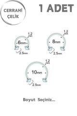 Unisex Cerrahi Çelik Zirkon Taşlı 2.5mm Septum Dudak Tragus Helix Kıkırdak Halka Piercing