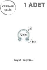 Unisex Şambala Taşlı 3mm Septum Dudak Tragus Helix Kıkırdak Piercing