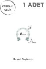 Unisex Şambala Taşlı 3mm Septum Dudak Tragus Helix Kıkırdak Piercing